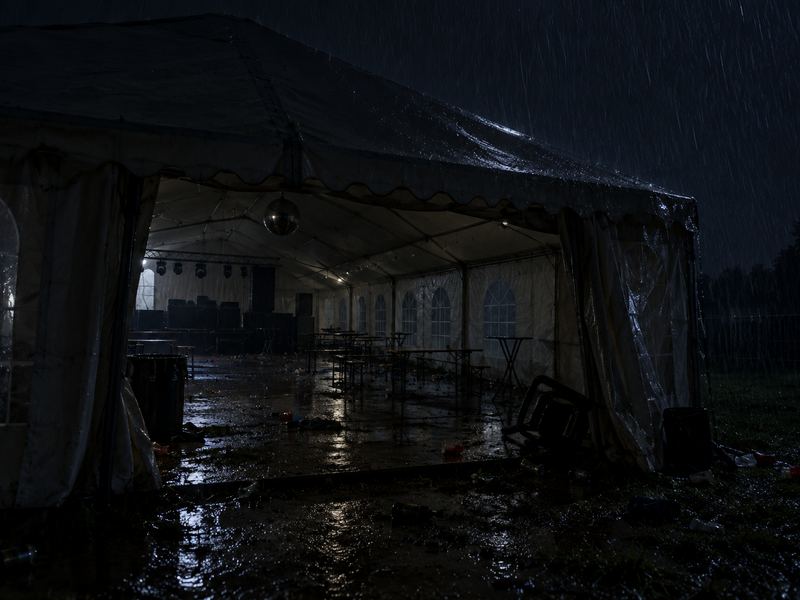 Feesttent op het platteland